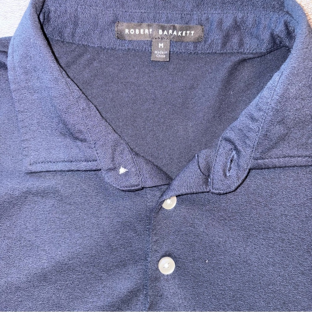 Robert Barakett Cotton Blend Short Sleeve Navy Polo Shirt Men’s Size M - Picture 3 of 6